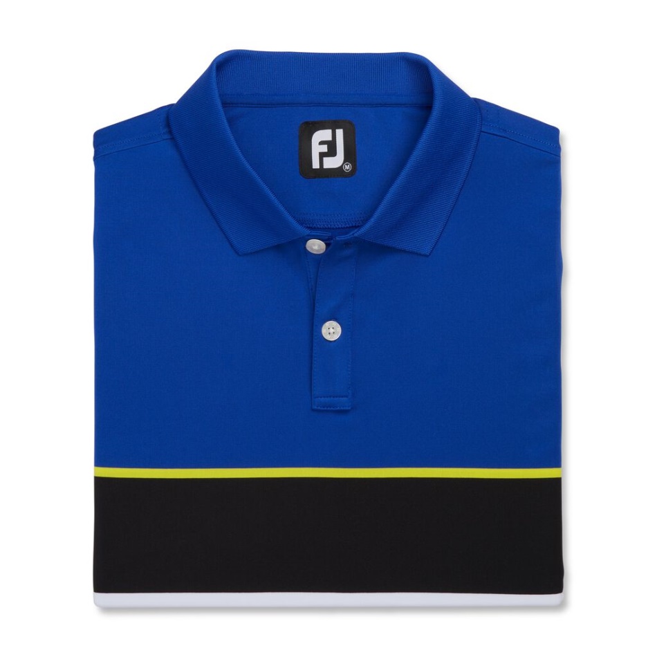 Gola De Malha Lisle, Branco-oceano-preto, Footjoy Pt, Teoria Das Cores