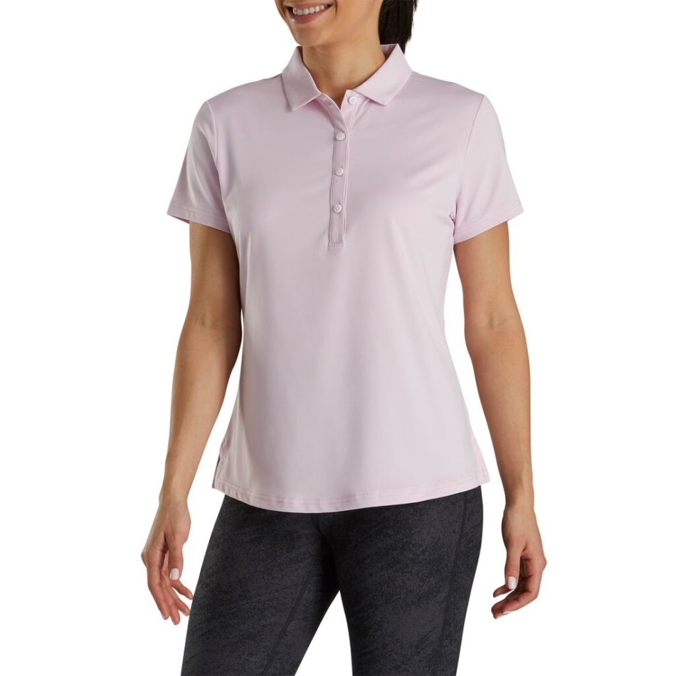 Footjoy Pt Rosa Claro Sólido Lisle Colarinho Feminino
