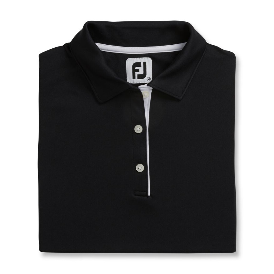 Camisa Sem Mangas Prodry Interlock Sem Mangas Feminina Preta Footjoy Pt