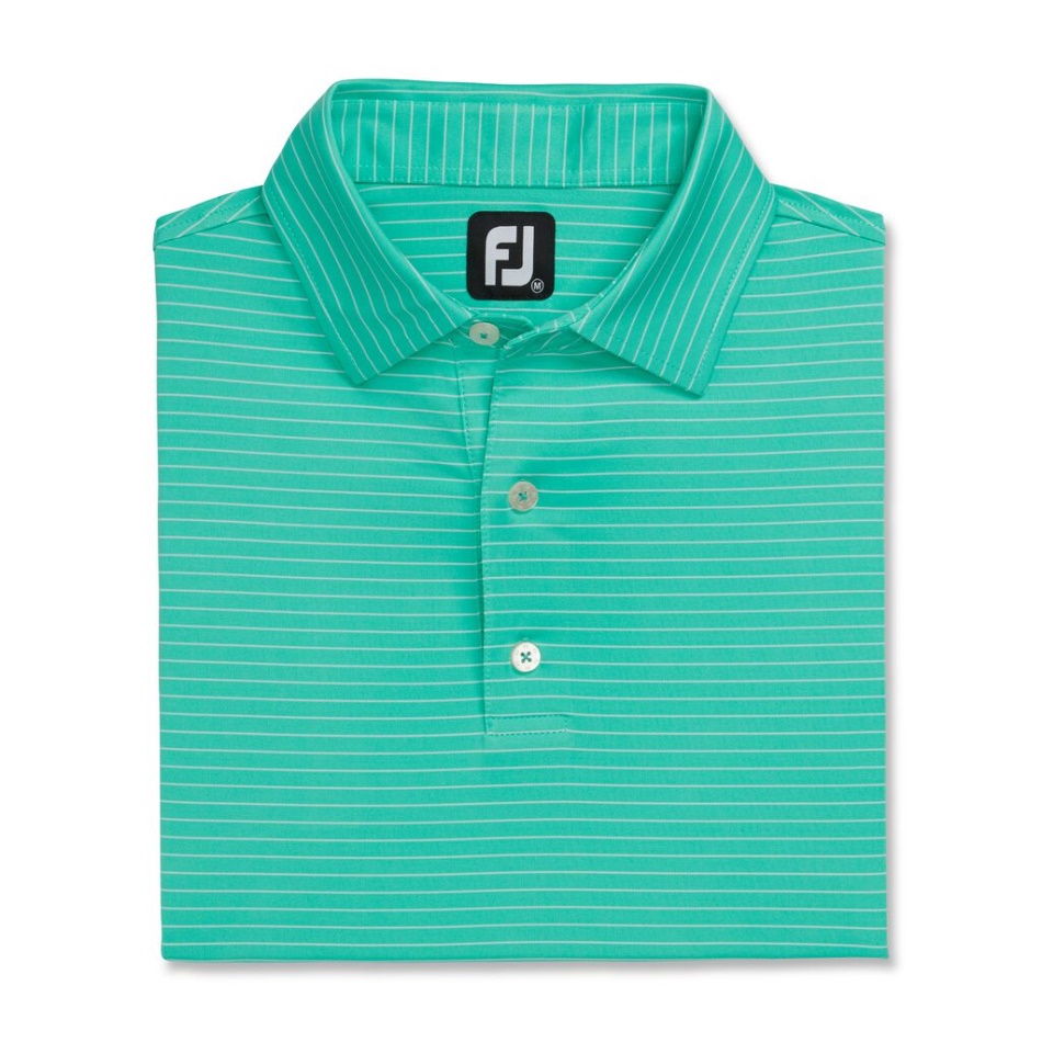 Footjoy Pt Verde-branco Lisle Clássico Listra De Lápis