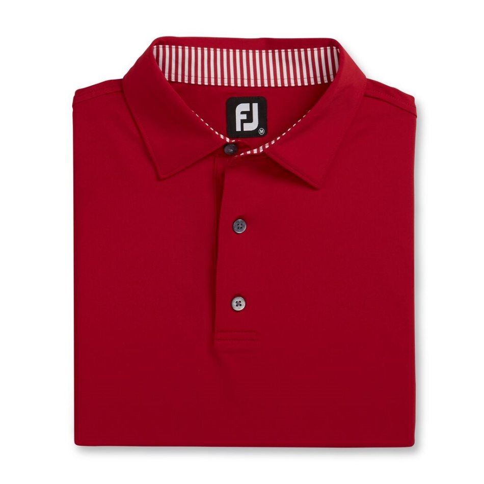 Footjoy Pt Solid Lisle Auto Colar Vermelho-branco