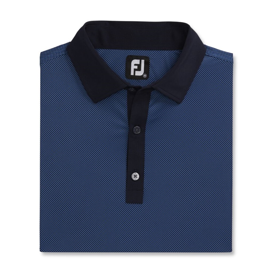 Footjoy Pt Stretch Lisle Estampa Xadrez Mini Azul Marinho
