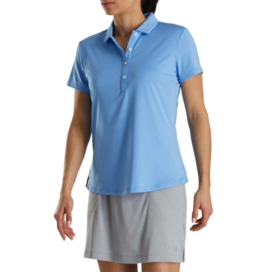 Footjoy Pt Solid Lisle Colarinho Feminino Azul Claro