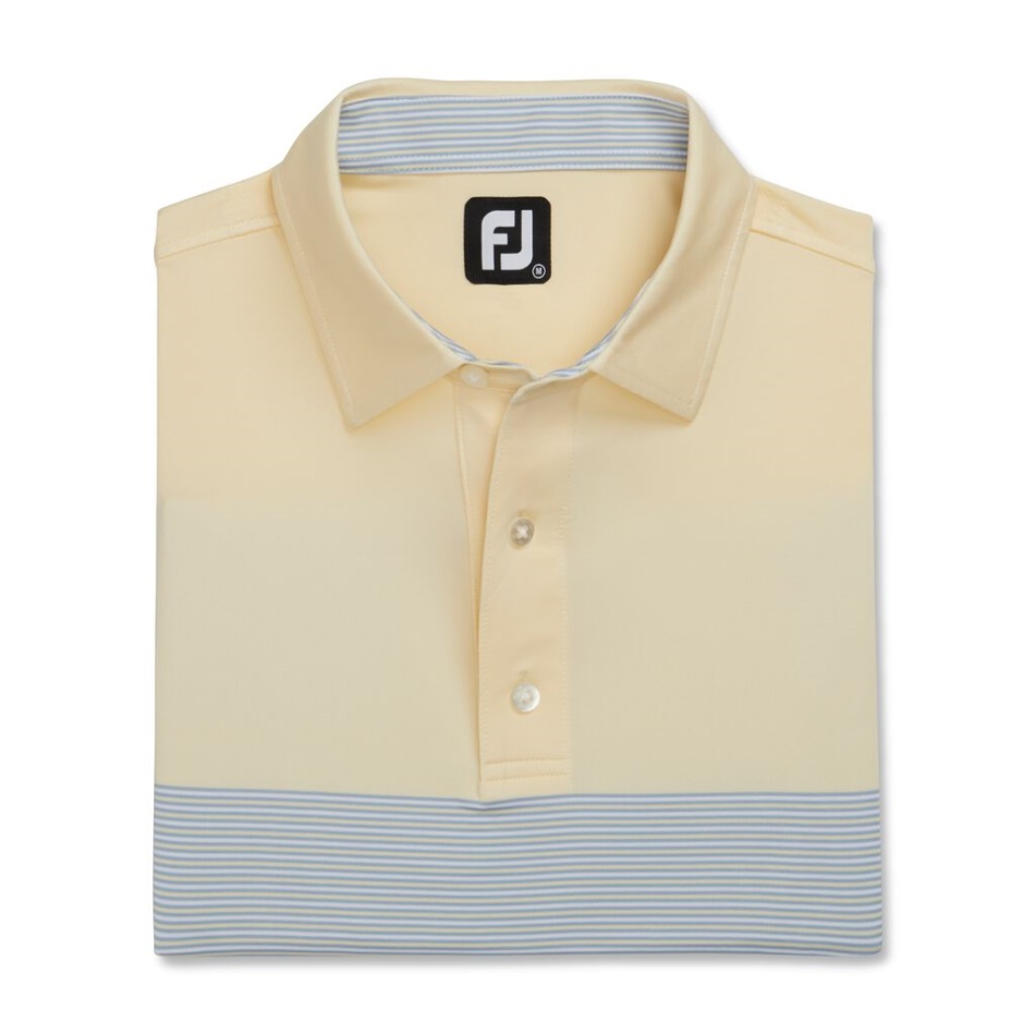Limonada-branco-pomba Cinza Ajuste Atlético Color Block Lisle Colarinho Próprio Footjoy Pt