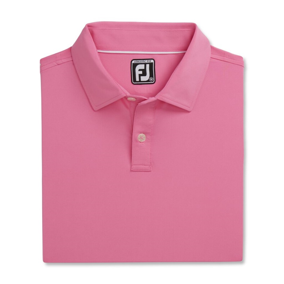 Footjoy Pt Ajuste Atlético Sólido Lisle Gola Auto Flamingo