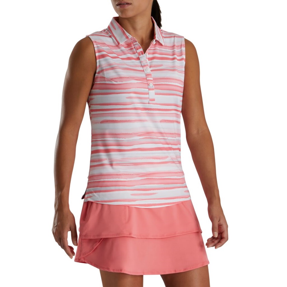 Footjoy Pt Coral Brilhante Sem Mangas Aquarela Mulheres