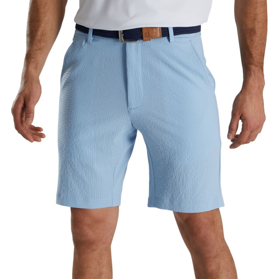 Shorts Seersucker 10'' Costura Interna Azul Crepúsculo Footjoy Pt