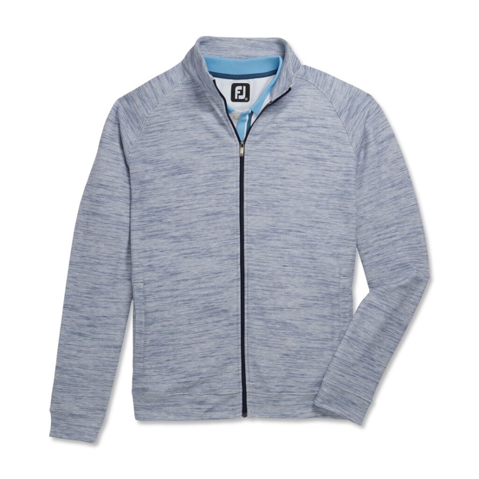 Camisa De Lã Azul Marinho Com Zíper Completo Estilo Da Temporada Anterior Footjoy Pt