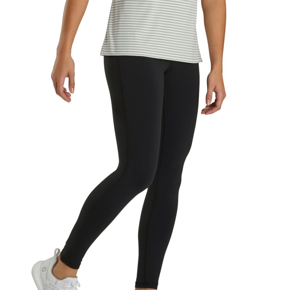 Legging Feminina Footjoy Pt Preta Até O Tornozelo