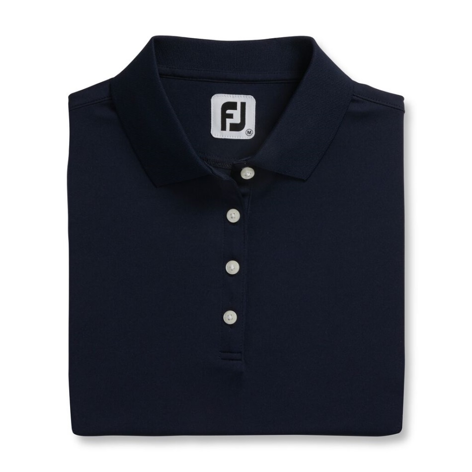 Camisa Interlock Prodry Gola Feminina Marinho Footjoy Pt