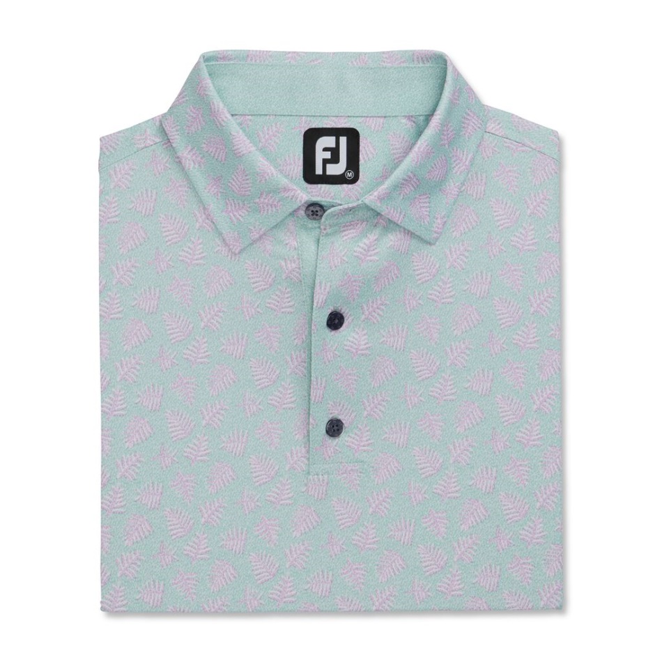 Footjoy Pt Sage-lavanda Sombra Palm Print Lisle Gola Auto-estilo Da Estação Anterior
