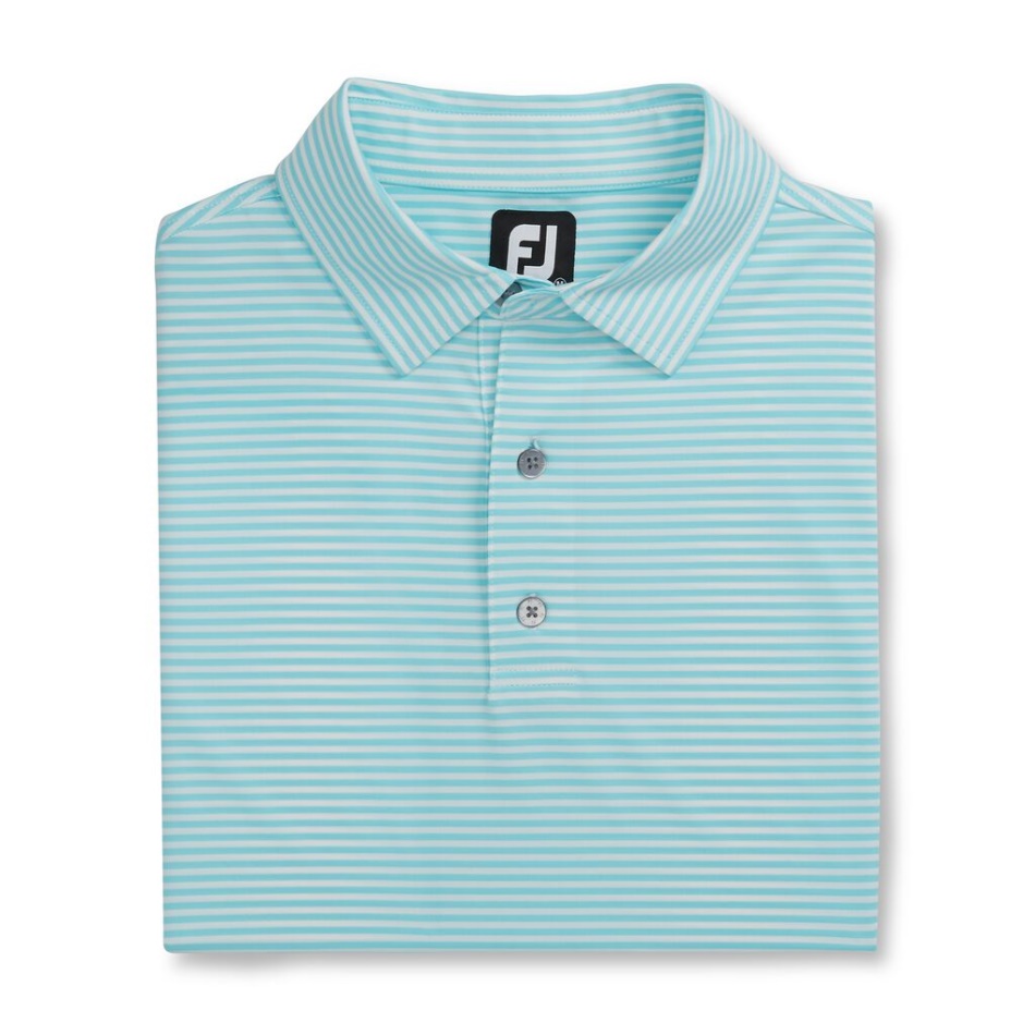 Footjoy Pt Aqua-white Lisle Feeder Colar Autocolante