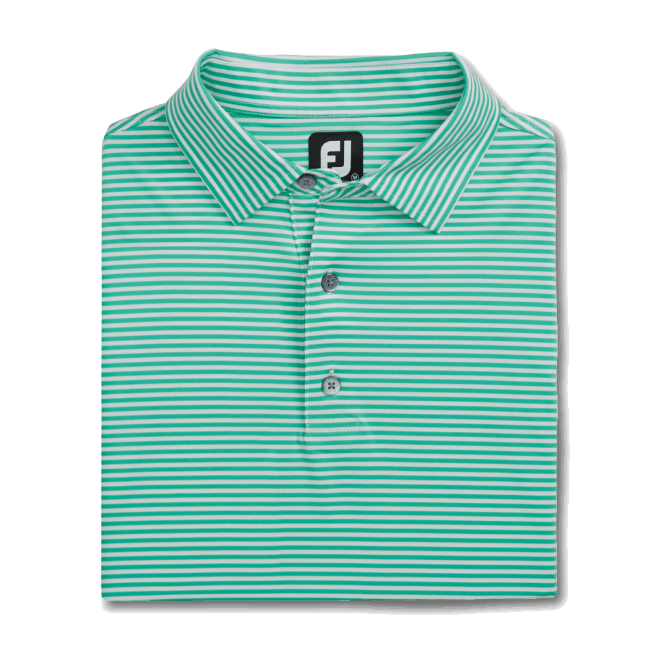 Footjoy Pt Lisle Feeder Stripe Auto Colarinho Branco-hortelã