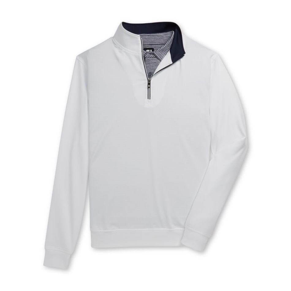 Pulôver Branco Footjoy Pt Com Meio Zíper