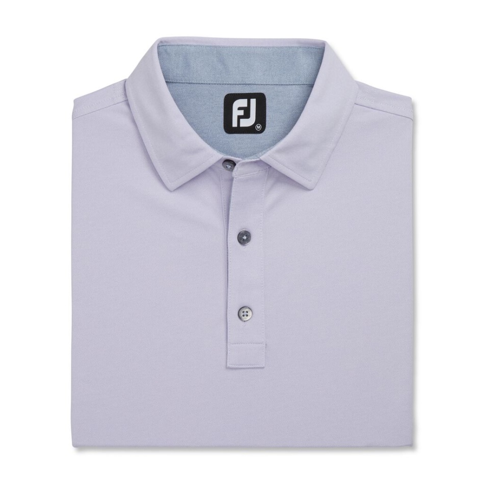 Piquê Elástico Urze Sólido Auto Colarinho Roxo Empoeirado Urze Footjoy Pt