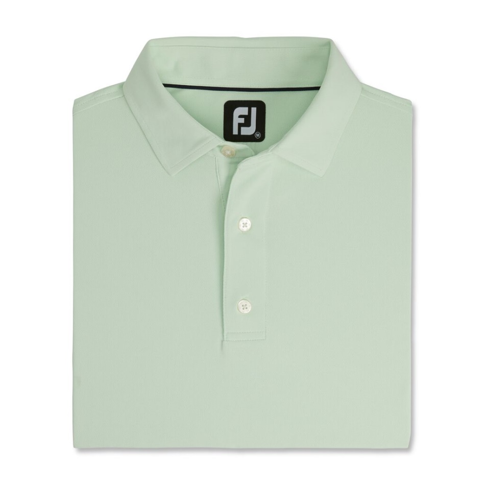 Footjoy Pt Performance Stretch Piquê Sólido Autocolante Menta