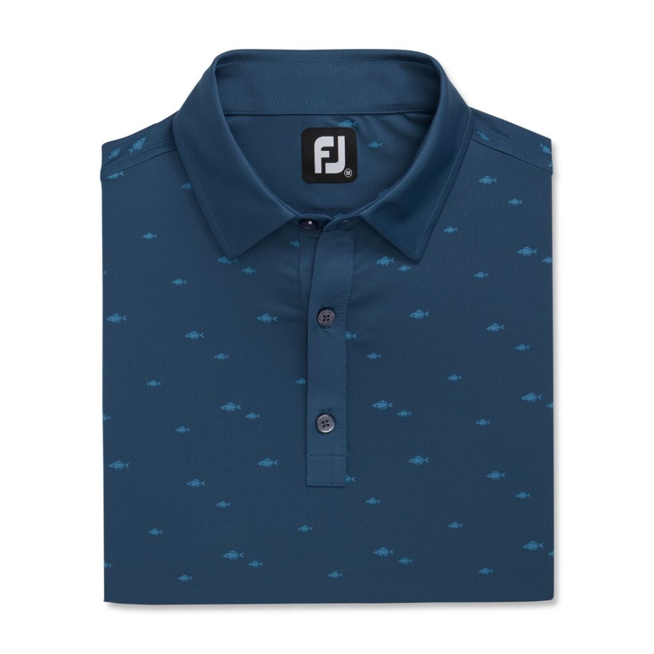 Footjoy Pt Athletic Fit School Of Fish Print Lisle Auto Coleira Tinta