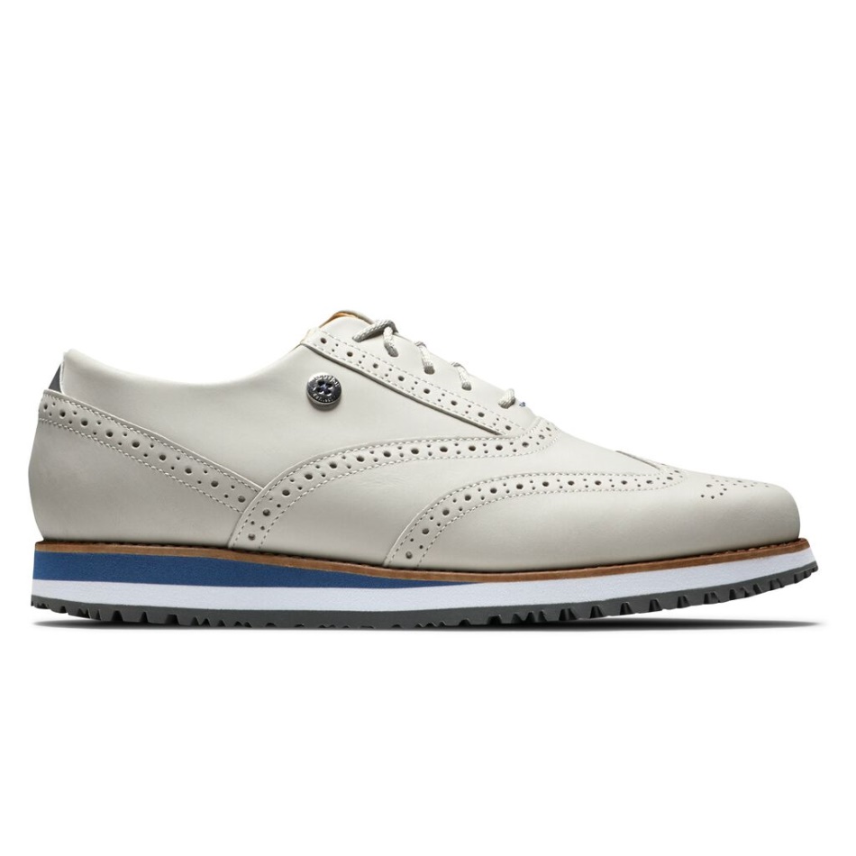 Footjoy Pt Sport Retrô Mulheres Estilo Temporada Anterior Branco