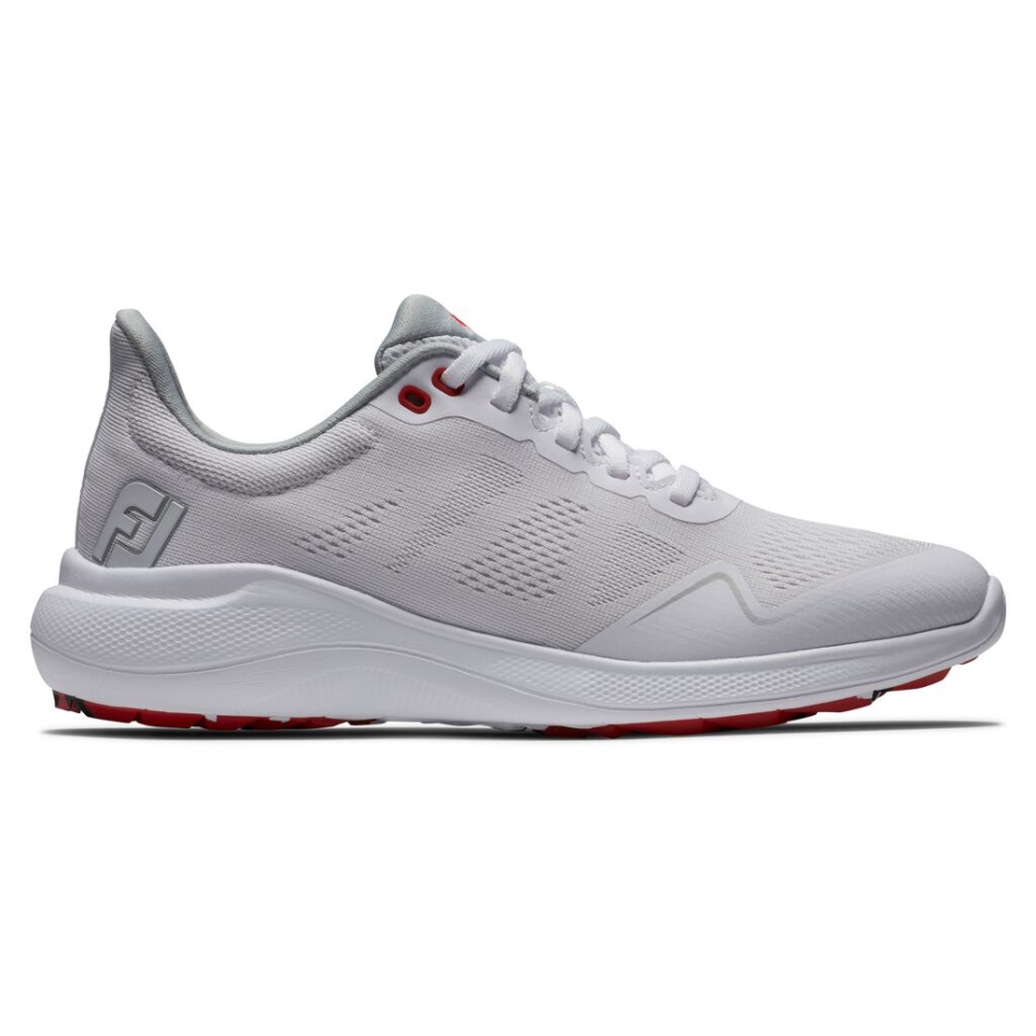 Sapato Feminino Footjoy Pt Flex Canada Branco-vermelho