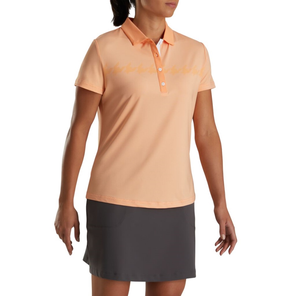 Footjoy Pt Boné Melão Manga Estampado Houndstooth Feminino