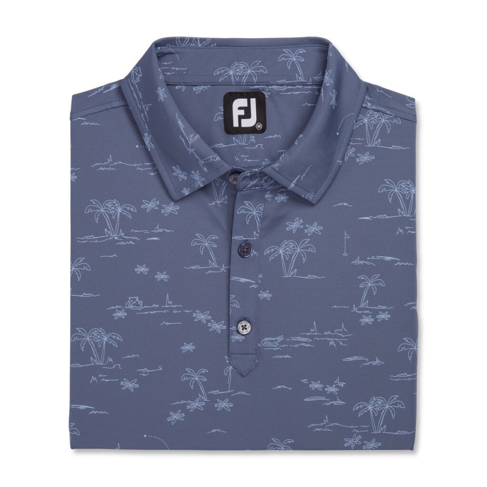 Footjoy Pt Bluestone-denim Tropic Golf Print Lisle Gola Auto
