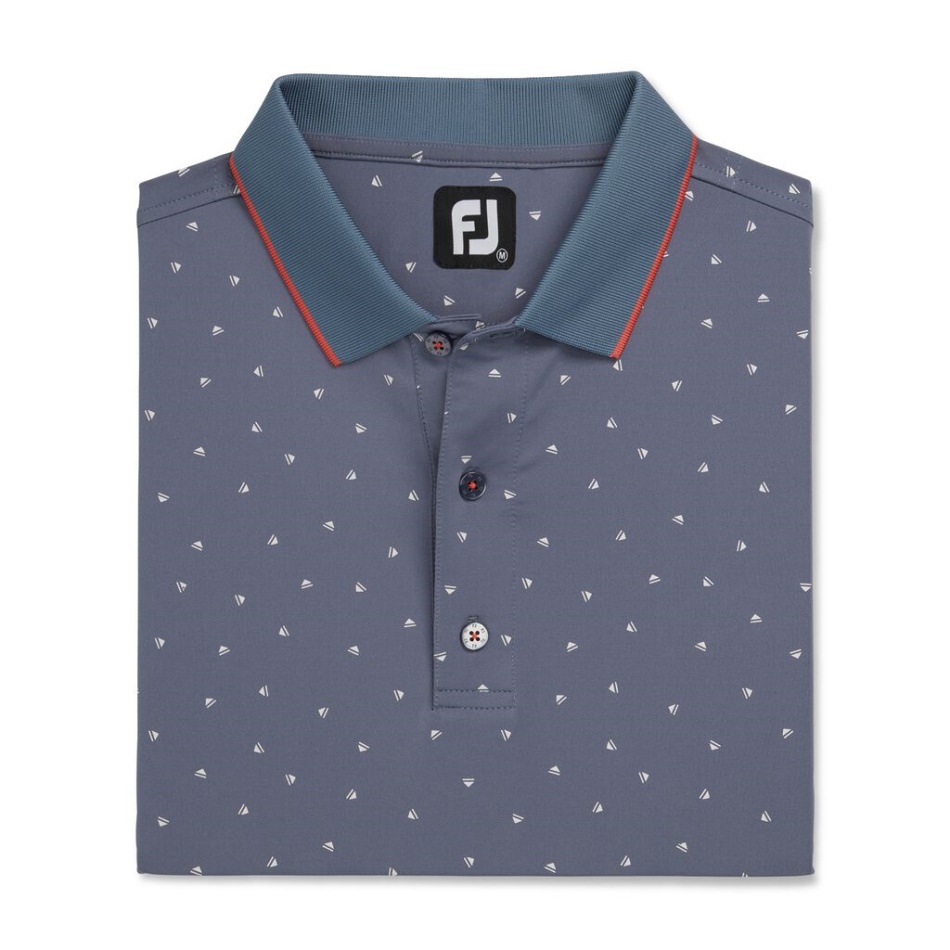 Impressão Push Play Branca Grafite Gola De Malha Lisle - Estilo Da Temporada Anterior Footjoy Pt