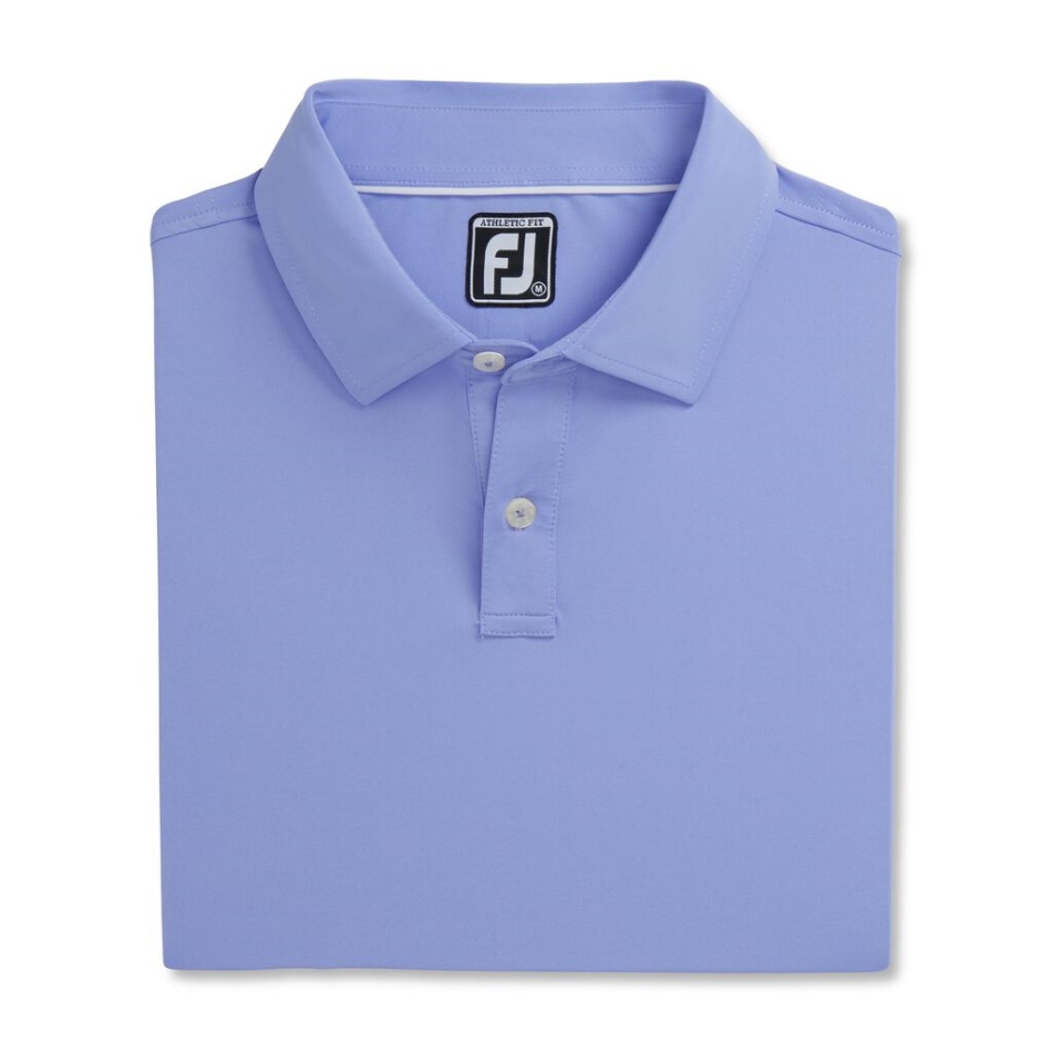 Footjoy Pt Azul Violeta Ajuste Atlético Sólido Lisle Colarinho