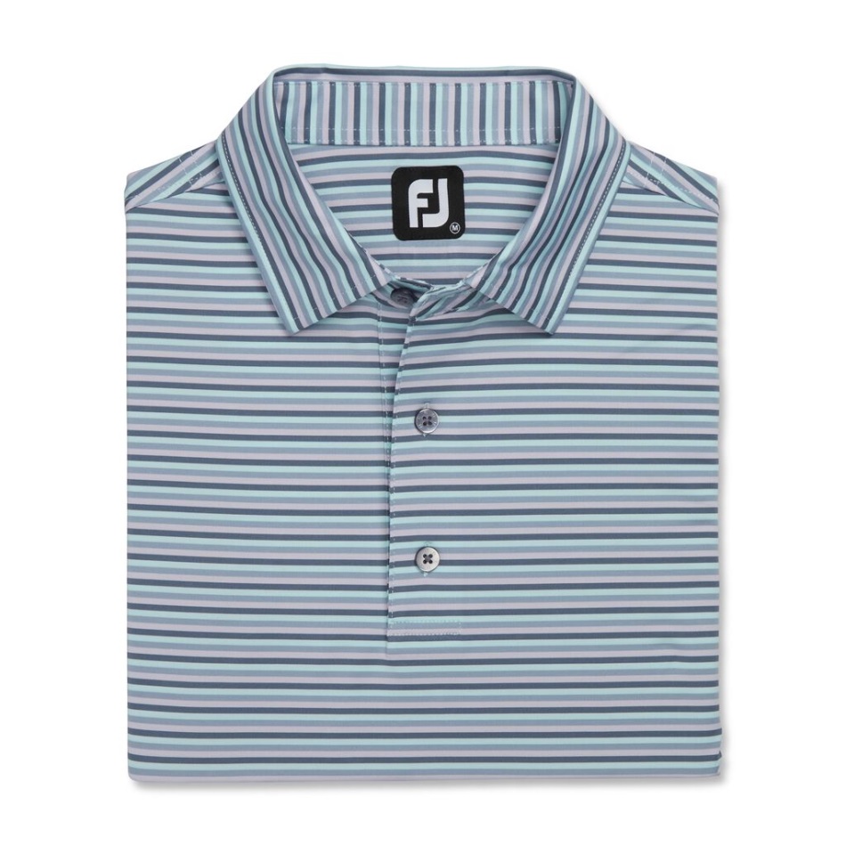 Footjoy Pt Multi Listras Lisle Auto Colar Azul-denim-poeira Roxo-bluestone