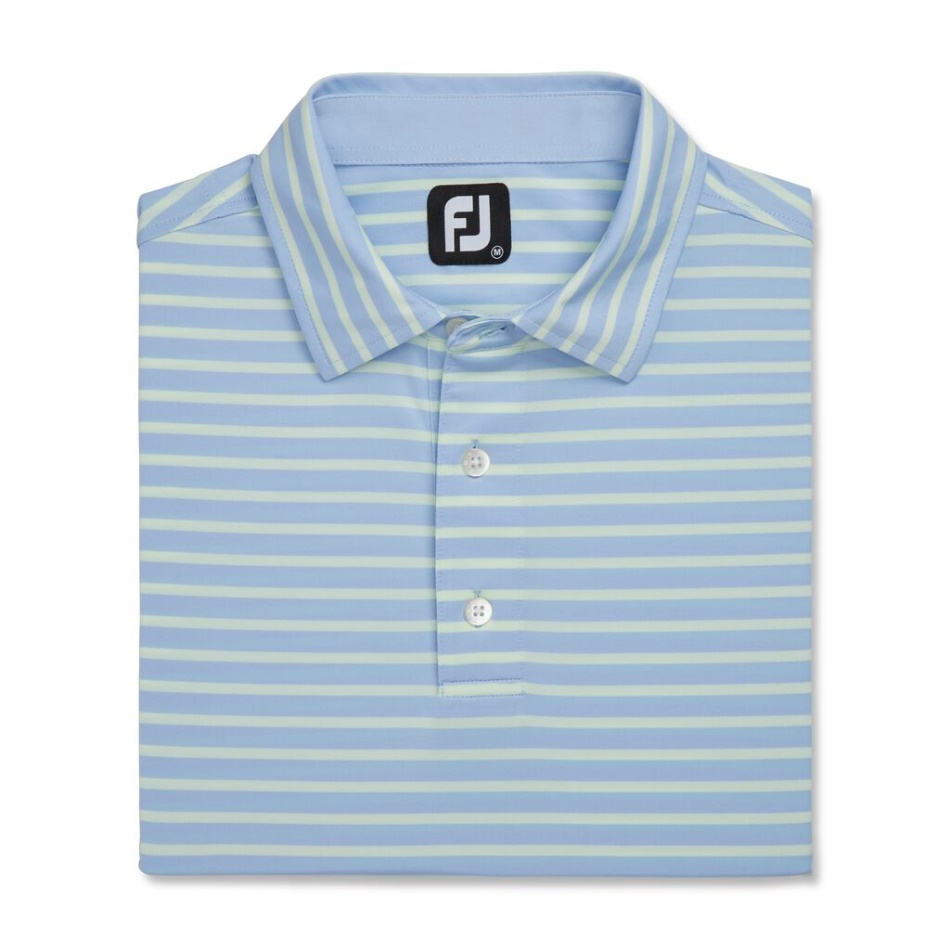 Lisle 2 Listras Coloridas Colarinho Próprio Footjoy Pt Sky-mint