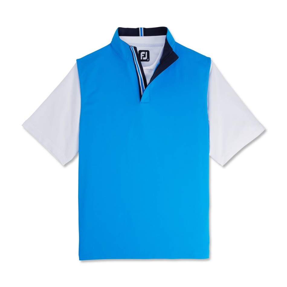 Camisa Elástica Estilo Da Temporada Anterior Azul Francês Footjoy Pt
