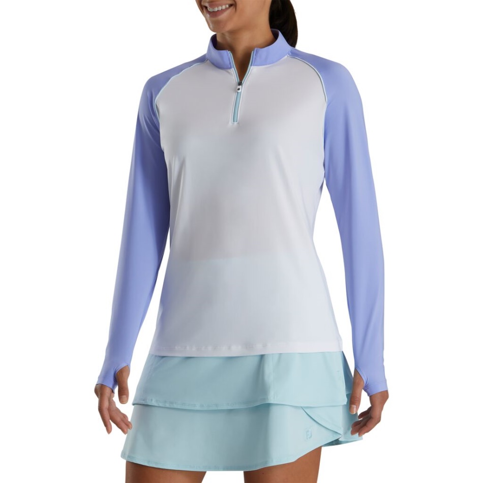 Footjoy Pt Manga Longa Protetor Solar Feminino Branco-violeta