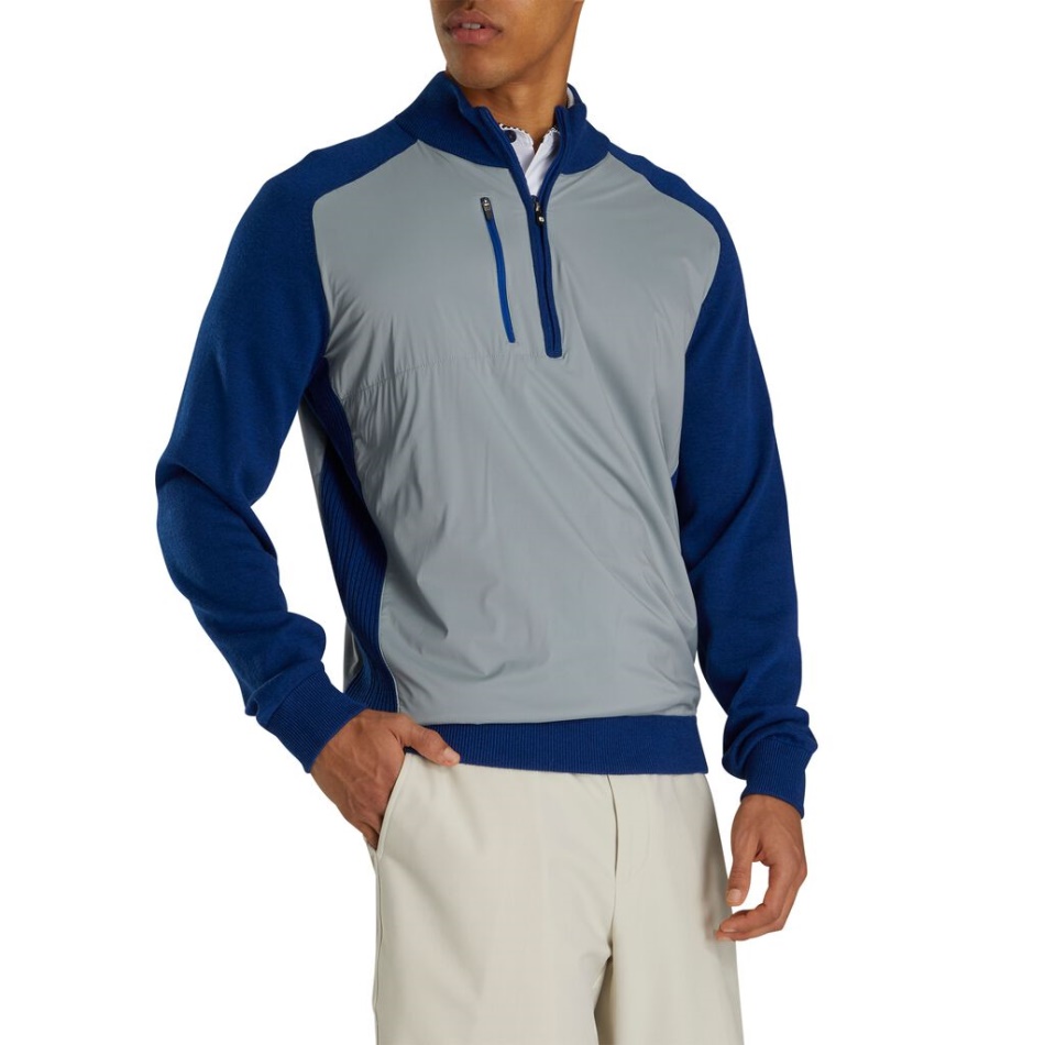 Suéter Footjoy Pt Grey-royal Heather Tech
