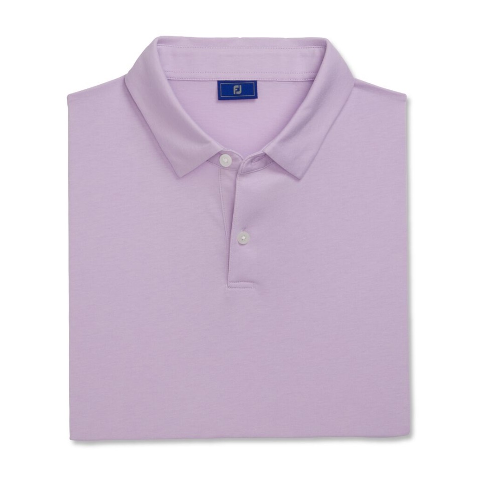 Ajuste Atlético Jérsei Sólido Colarinho Próprio Footjoy Pt Roxo Claro