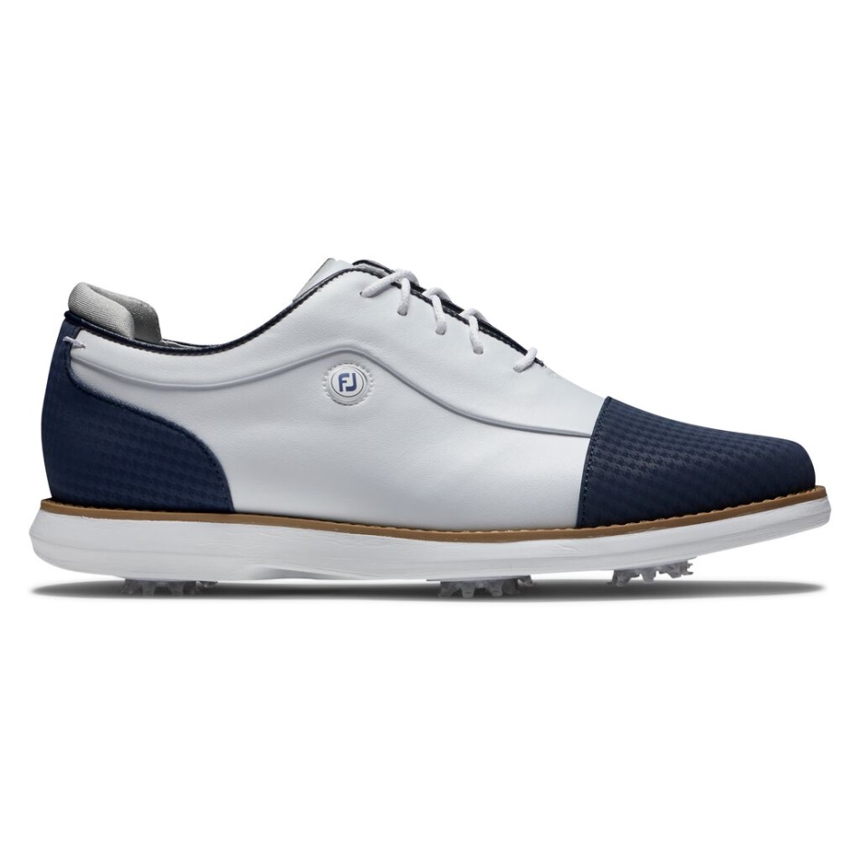 Tradições Cap Toe Mulheres Branco-marinho Footjoy Pt