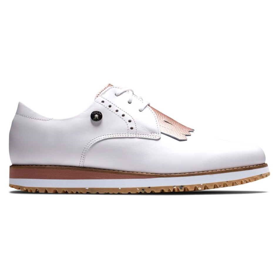 Footjoy Pt Sport Retrô - Kiltie Mulheres - Estilo Da Temporada Anterior Rosa Branca