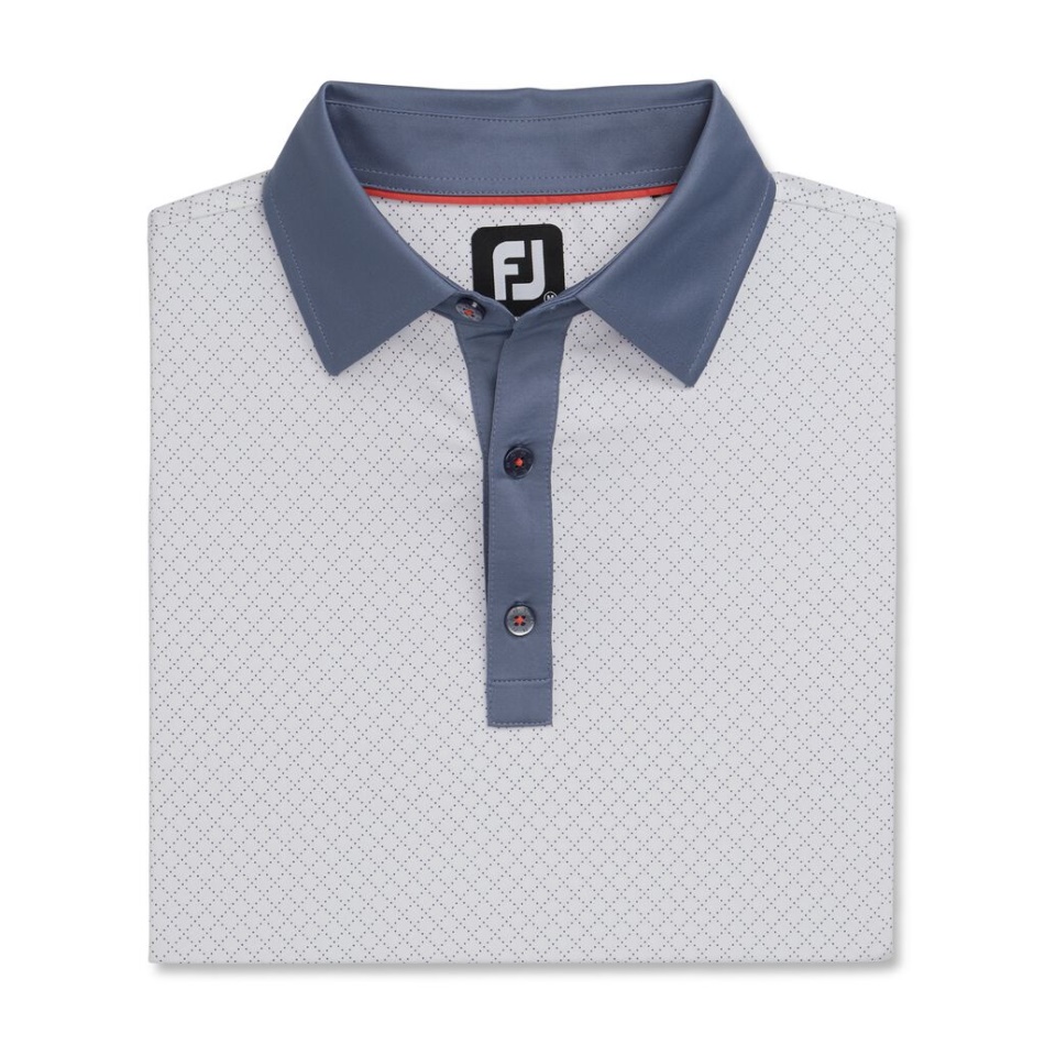 Impressão De Pontos De Diamante Lisle Autocolante Estilo Da Temporada Anterior Footjoy Pt Branco-grafite