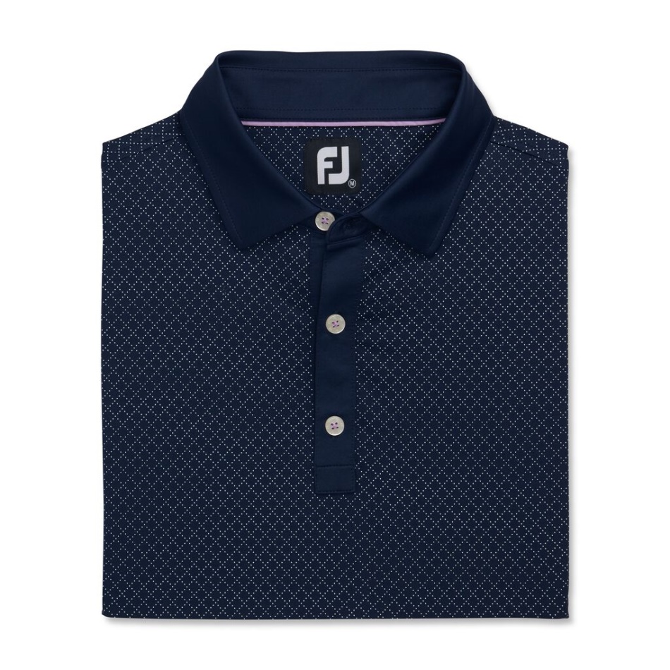 Impressão De Pontos De Diamante Lisle Colarinho Próprio Estilo Da Estação Anterior Navy Footjoy Pt