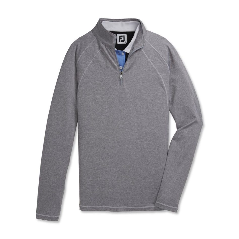 Jérsei Tricotado Com Um Quarto De Zíper Camada Intermediária Feminina Estilo Da Estação Anterior Urze Cinza Footjoy Pt
